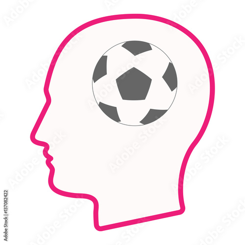 Fototapeta Naklejka Na Ścianę i Meble -  Isolated male head with  a soccer ball