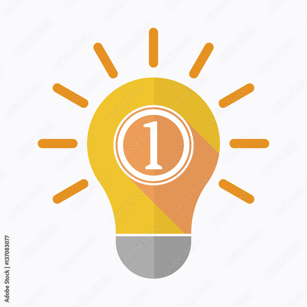 Isolated light bulb with a coin icon Isolated light bulb with a coin icon