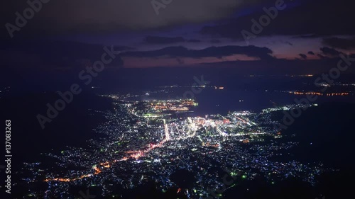 広島　呉の夜景　灰ヶ峰からの眺め
