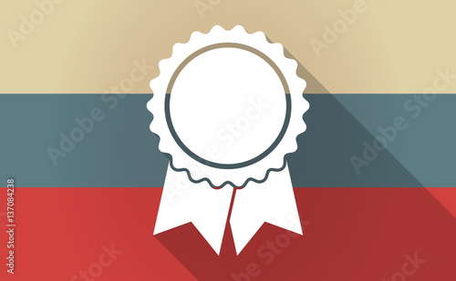 Long shadow Russia map with  a ribbon award