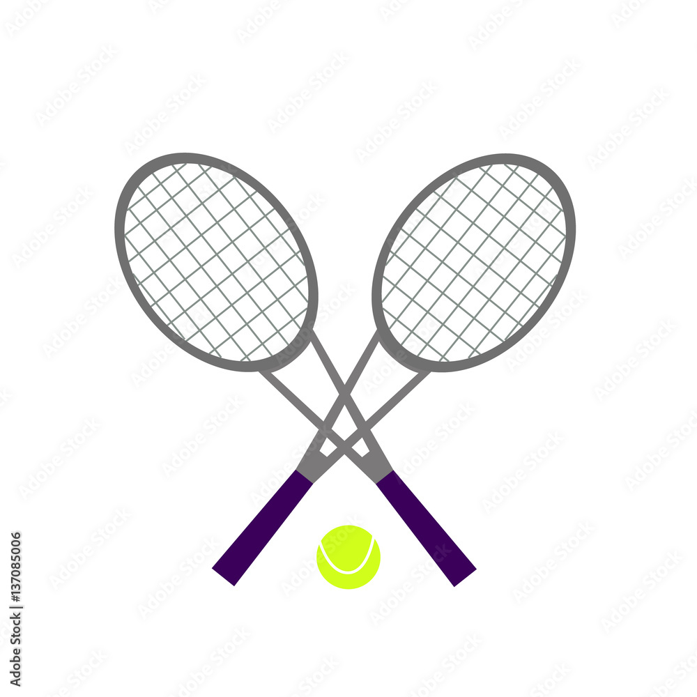 Tennis icon set. Rackets and ball vector illustration Tennis icon set. Rackets and ball vector illustration
