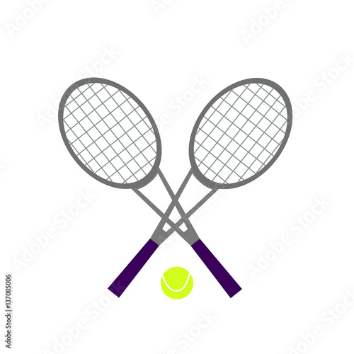 Tennis icon set. Rackets and ball vector illustration