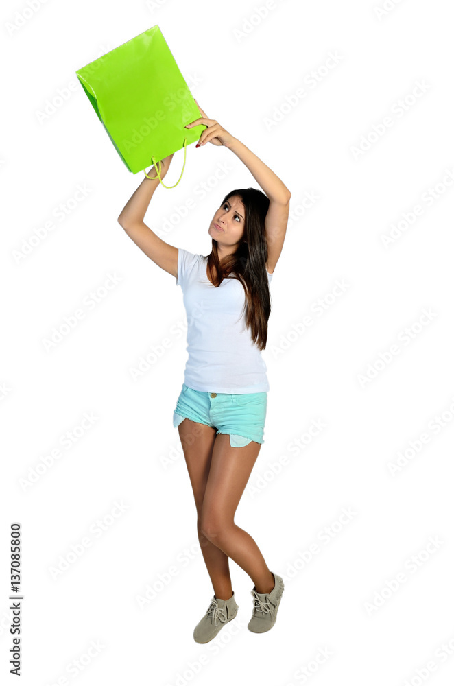 isolated young casual woman