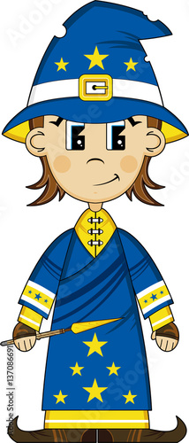 Cute cartoon magical Wizard