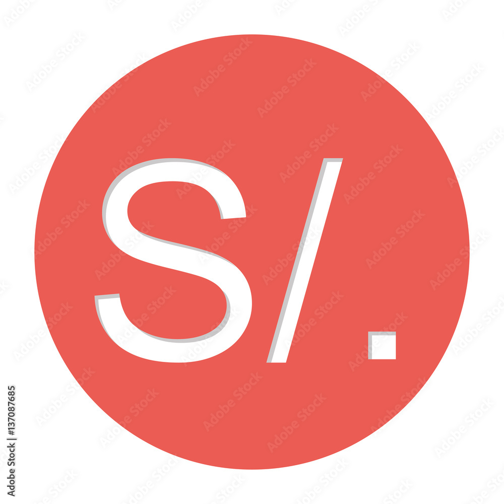 peruvian currency symbol icon image, vector illustration peruvian currency symbol icon image, vector illustration
