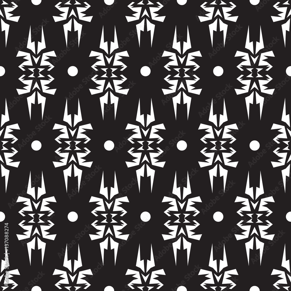 Seamless native vector pattern in monochrome background