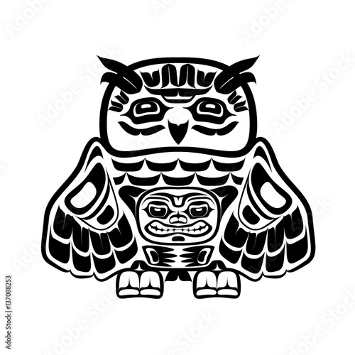 North american native art, owl