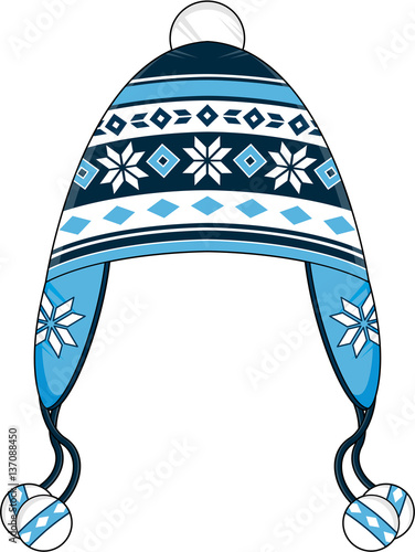 Winter Wooly Hat with Snowflakes