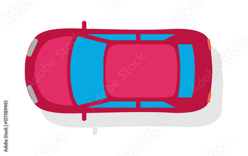 Passenger Car Top View Flat Style Vector Icon