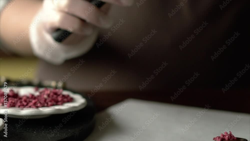 Handmade chocolate cooking preparing by hands Handmade chocolate cooking preparing by hands