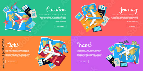 Set of Conceptual Web Banners for Travel Agency