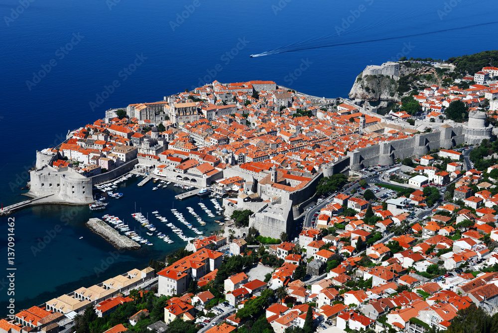Aerial view of Dubrovnik, Croatia
