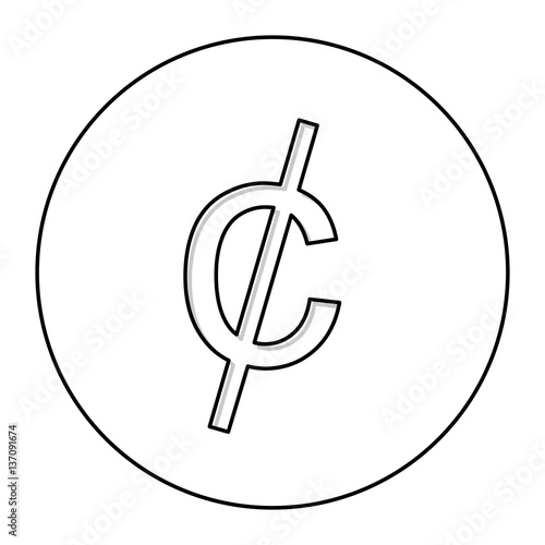 cent penny currency symbol icon image, vector illustration