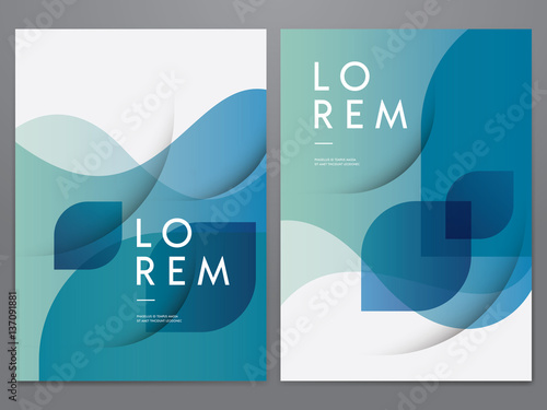 Abstract blue and green cover or poster design templates. Vector illustration.