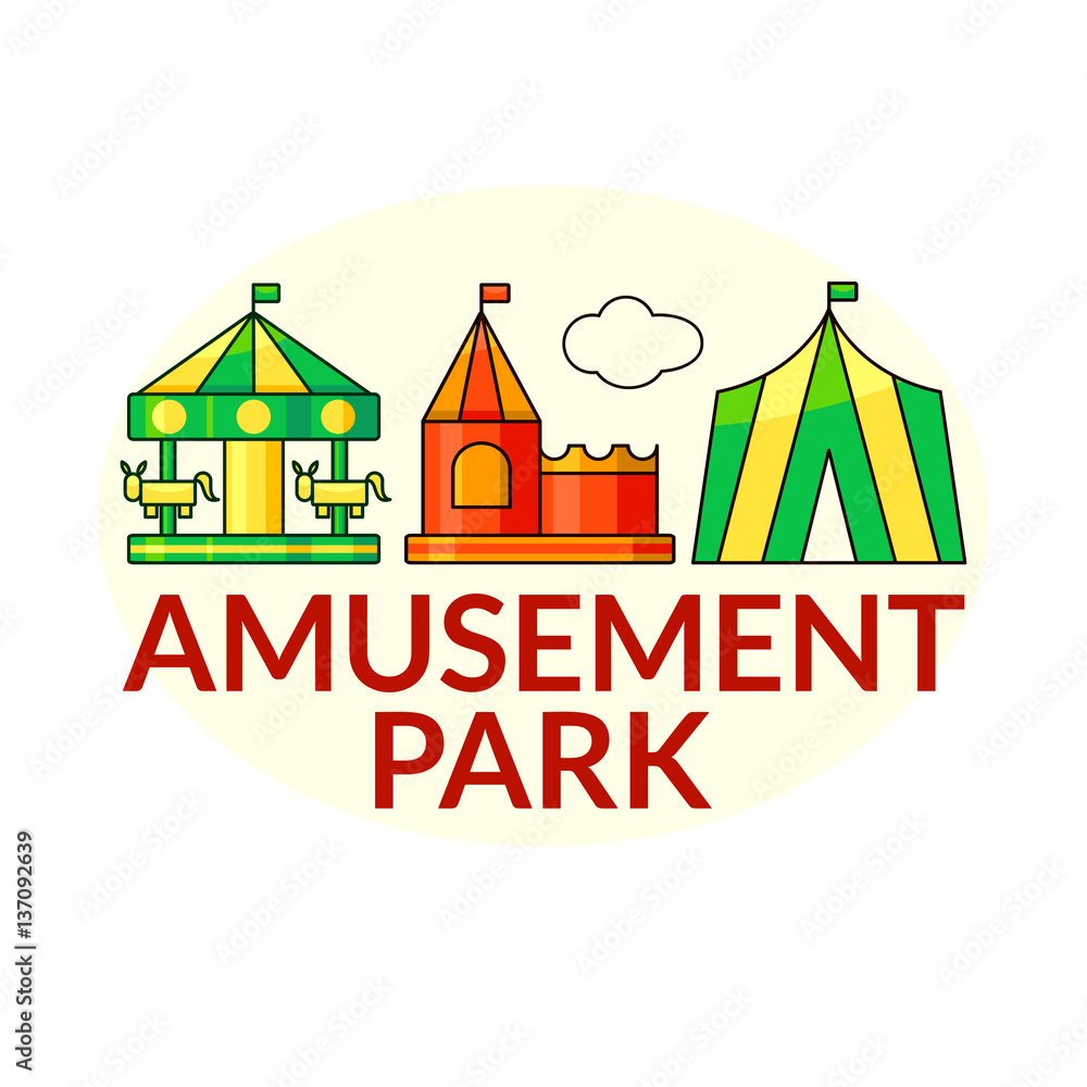 Amusement park vector icons