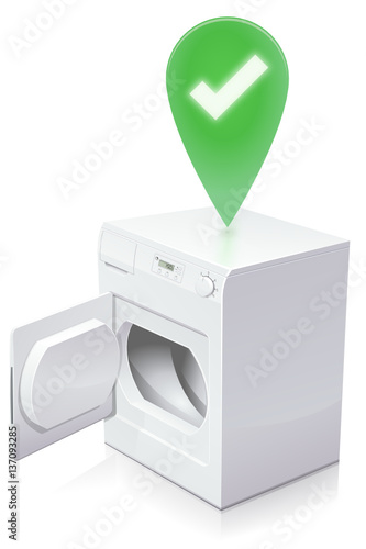 Sèche-linge contrôlé et en fonction (reflet)
