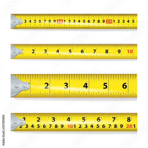 Yellow Measure Tape On White Background Vector