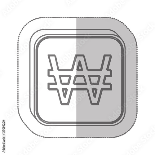 won currency symbol icon image, vector illustration