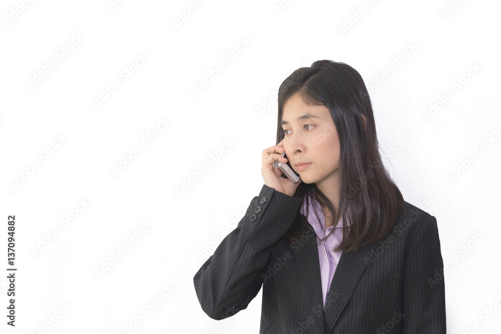 Portrait of young beautiful asian business woman in black suit Portrait of young beautiful asian business woman in black suit