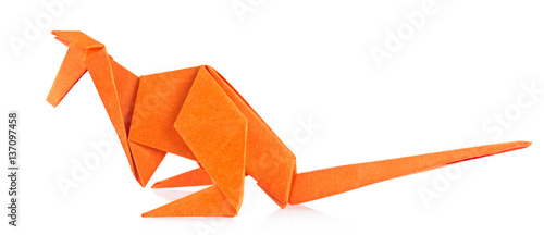 Orange kangaroo of origami