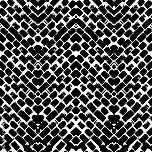 Black and white hand painted zig zag pattern