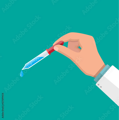 Pipette with drop in hands doctor.