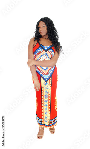 Beautiful African woman in dress.