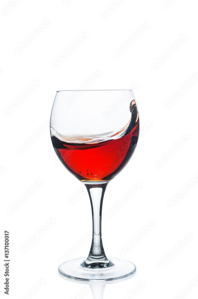 Glass of red wine on white background Glass of red wine on white background