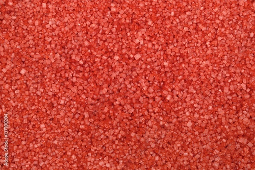 Close up of red sugar texture