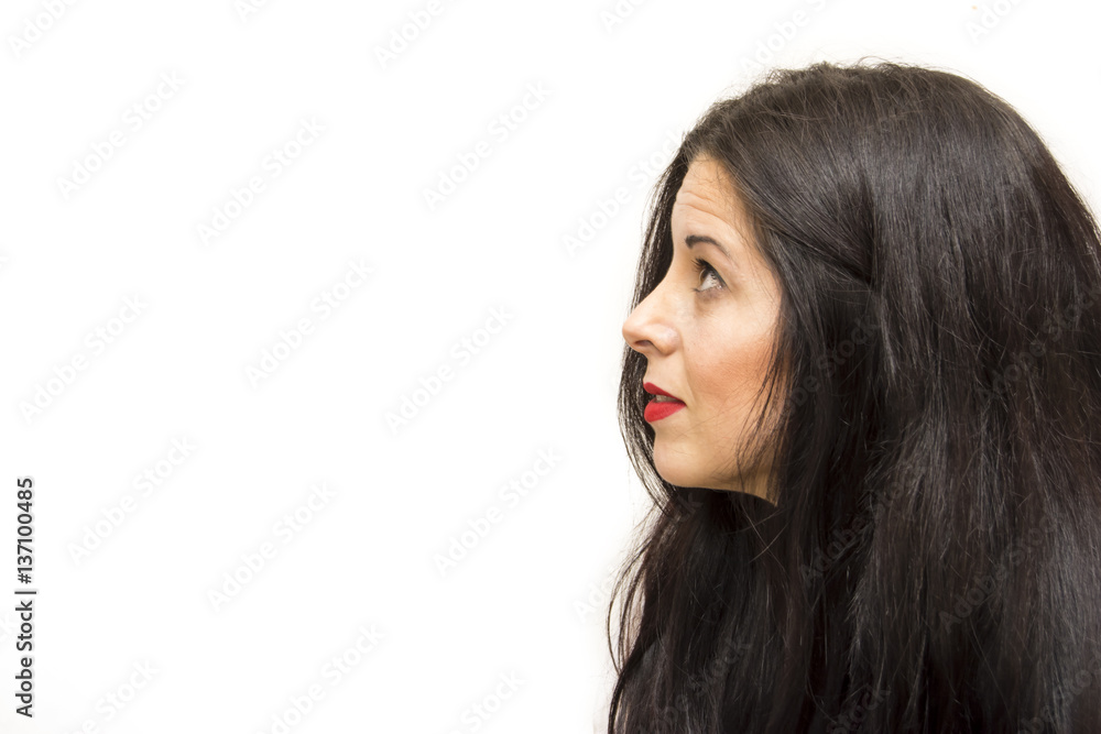 Beauty Woman Portrait over White Background Beauty Woman Portrait over White Background