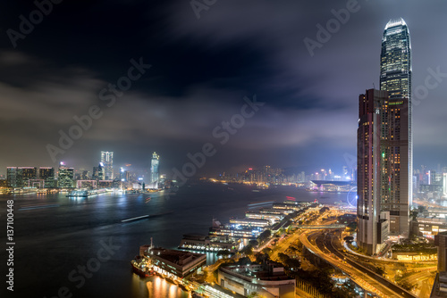 Canvas Print Victoria Harbour Night