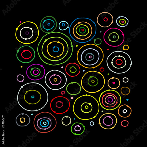 Funny circles colorful, sketch for your design