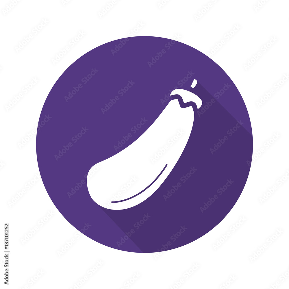 Eggplant flat design long shadow icon Eggplant flat design long shadow icon