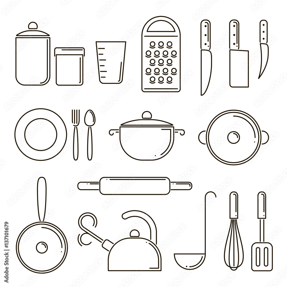 Kitchen Utensils Dimensions & Drawings