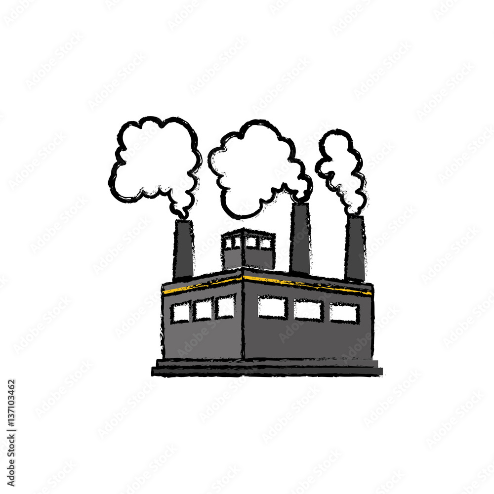 Naklejka premium Factory or industry building symbol icon vector illustration graphic design