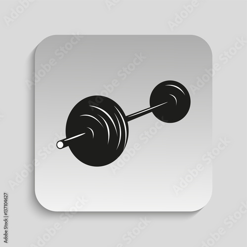 Rod in weightlifting. Vector icon.