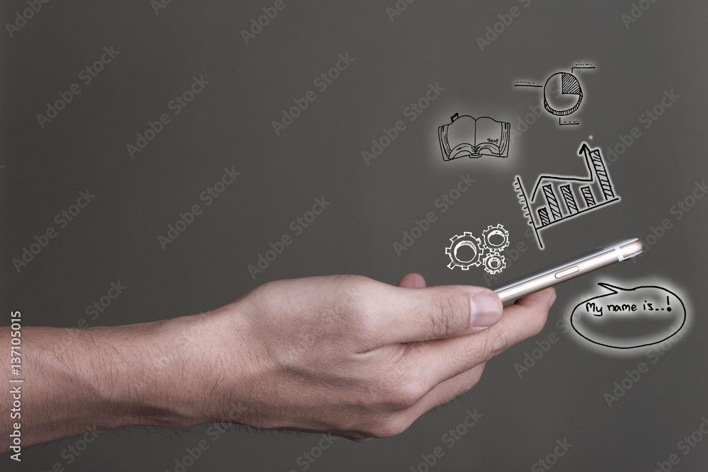 Fototapeta premium learning smartphone