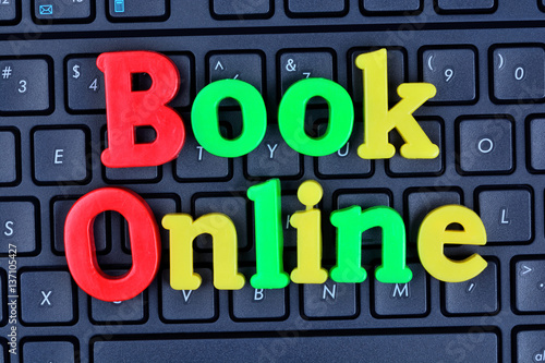 Book online words on computer keyboard