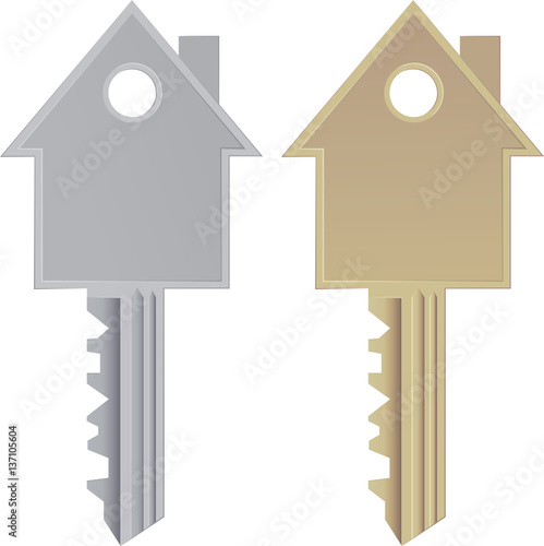 Clé maison en acier et laiton (détouré)