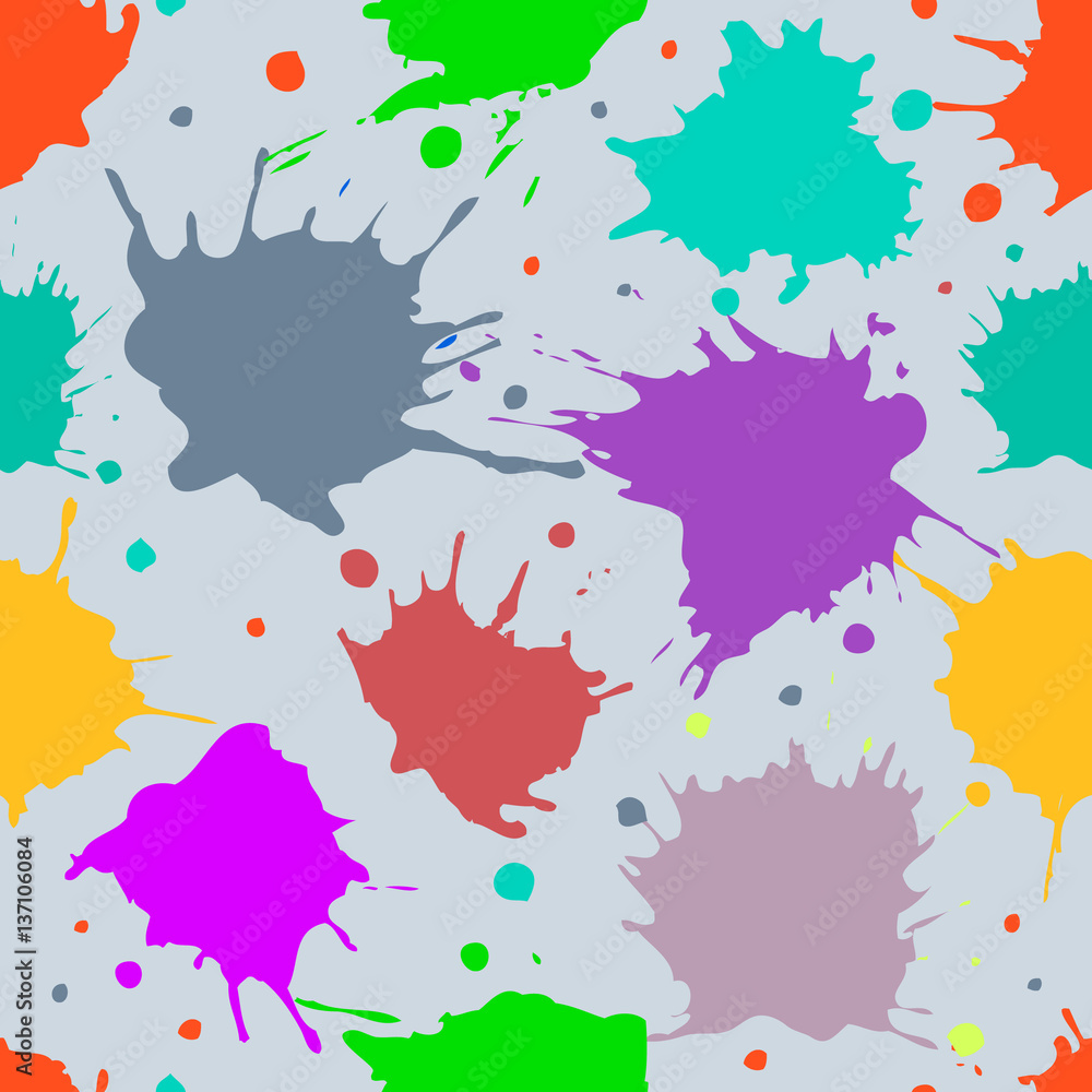 Vector seamless pattern with inc splash, blots, smudge and brush strokes. Grunge template for web background, prints, wallpaper, surface, wrapping, elements for design. Vector seamless pattern with inc splash, blots, smudge and brush strokes. Grunge template for web background, prints, wallpaper, surface, wrapping, elements for design.