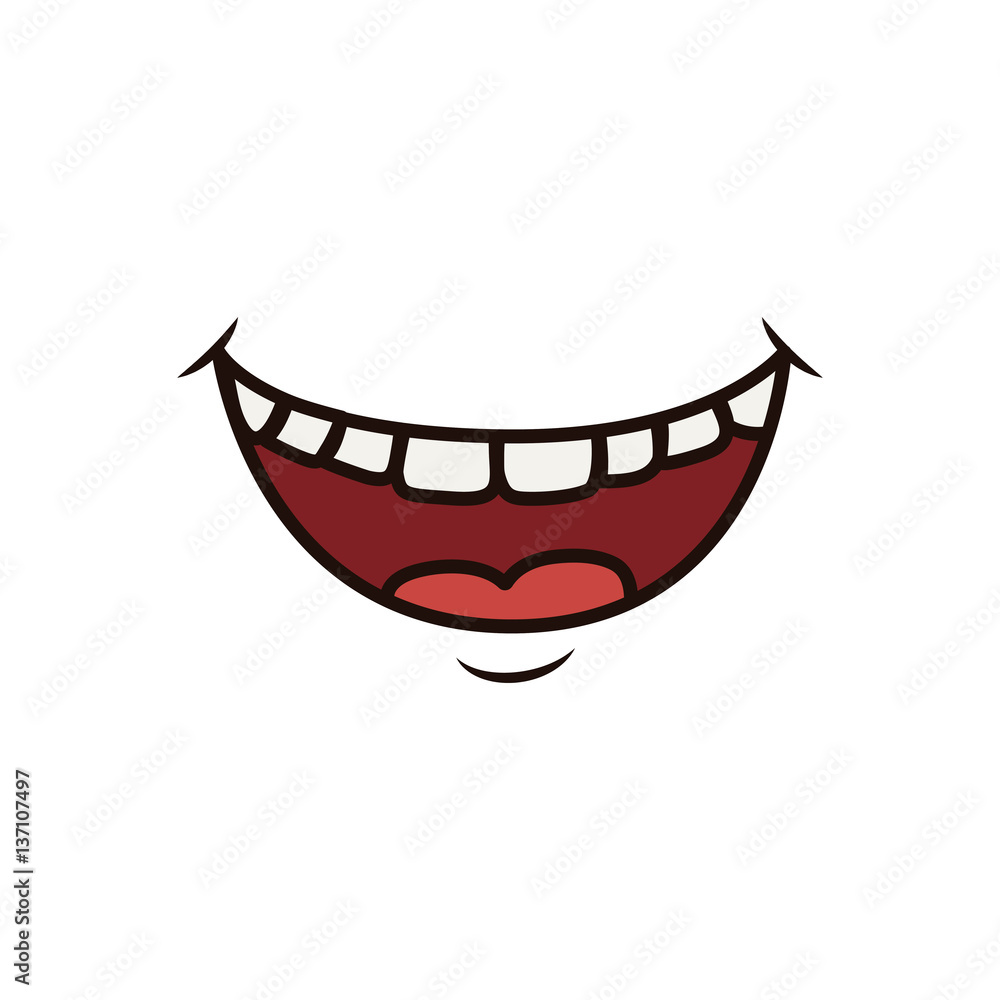 Mouth laughing cartoon icon vector illustration graphic design Mouth laughing cartoon icon vector illustration graphic design