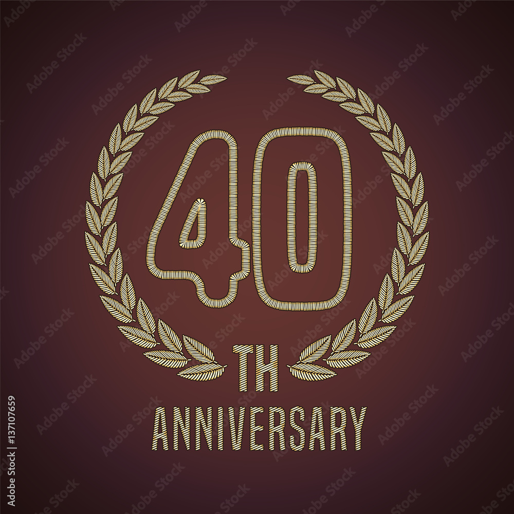 Obraz premium 40 years anniversary vector icon, logo