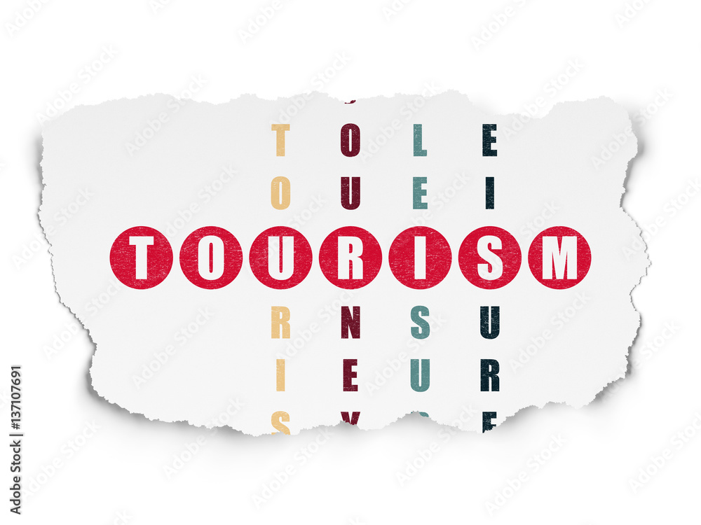 Tourism concept: Tourism in Crossword Puzzle