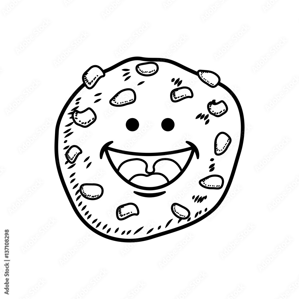 Fototapeta premium Funny cookie cartoon icon vector illustration graphic design