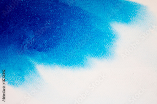Watercolor painting background in Blue