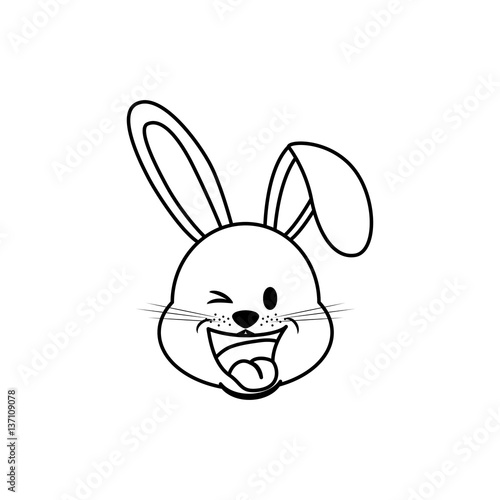 Cute rabbit cartoon icon vector illustration graphic design