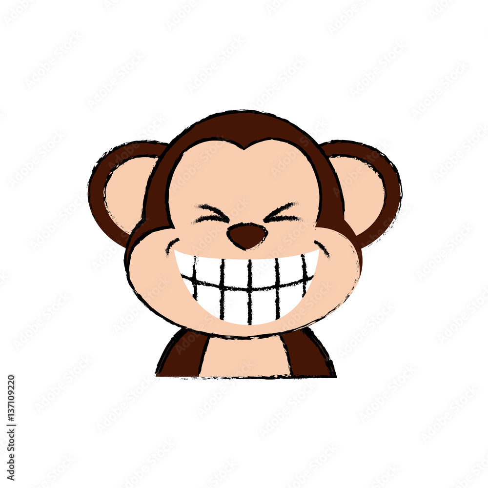 Obraz premium Cute monkey cartoon icon vector illustration graphic design