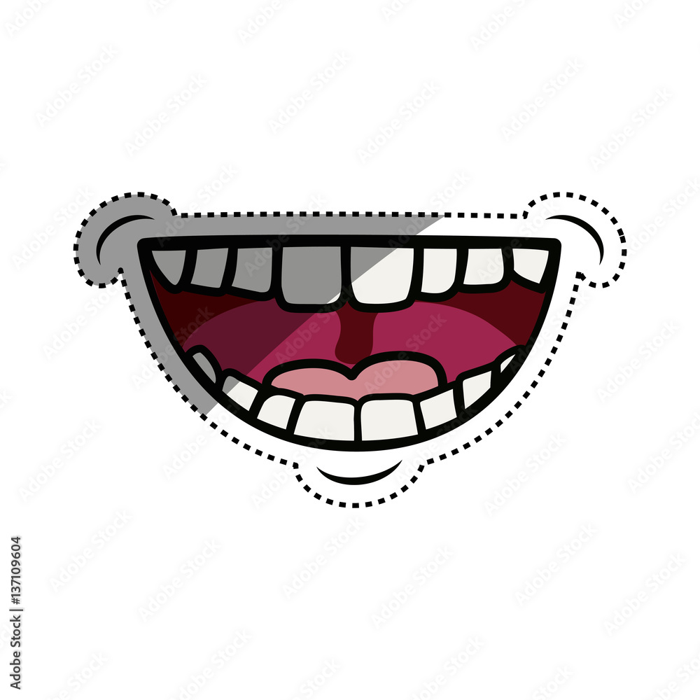 Mouth laughing cartoon icon vector illustration graphic design Mouth laughing cartoon icon vector illustration graphic design