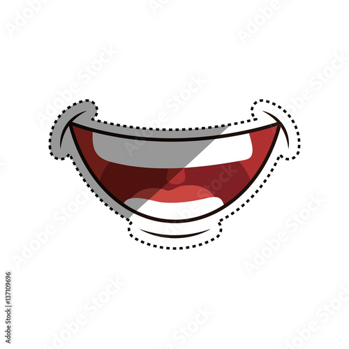 Mouth laughing cartoon icon vector illustration graphic design