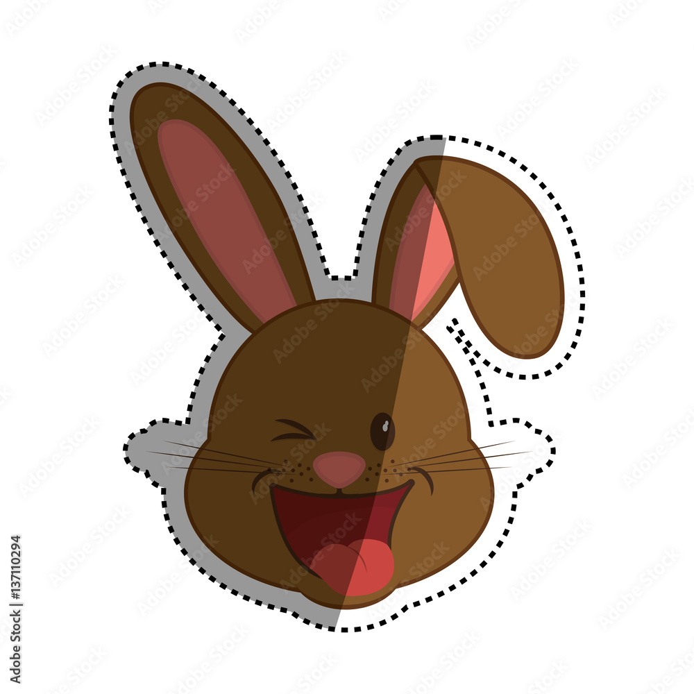 Fototapeta premium Cute rabbit cartoon icon vector illustration graphic design